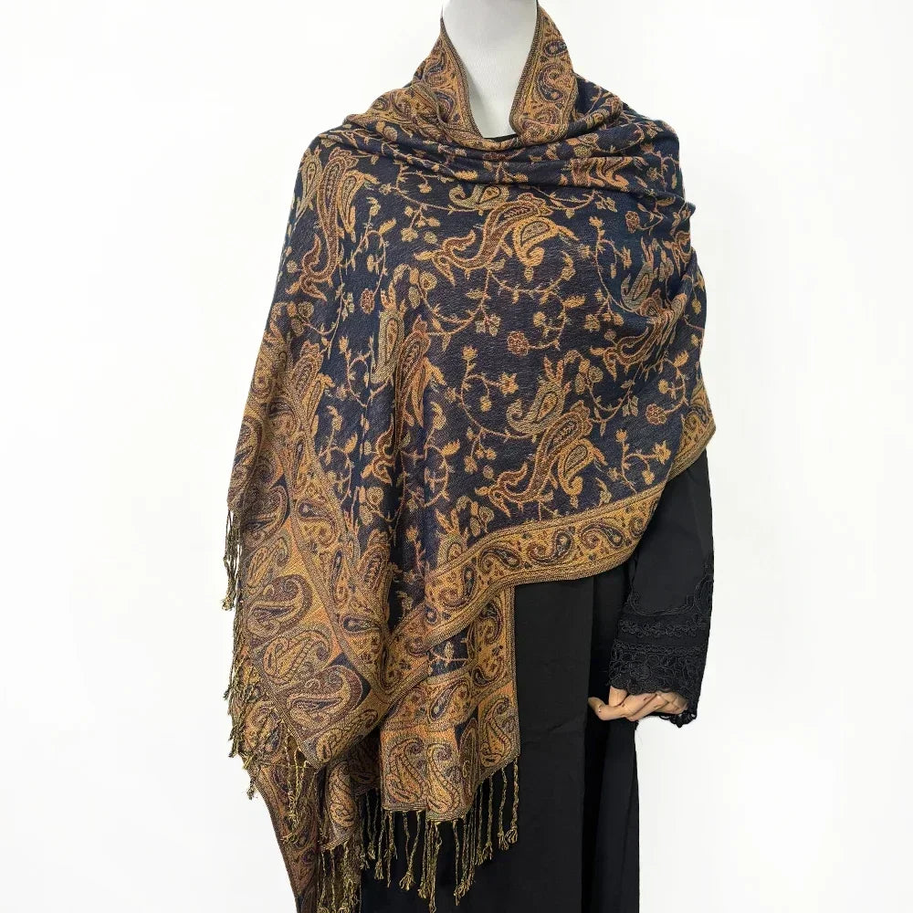 Fashion Paisley Kashmiri Imitated Pashmina Tassel Scarf - Palm and Thread