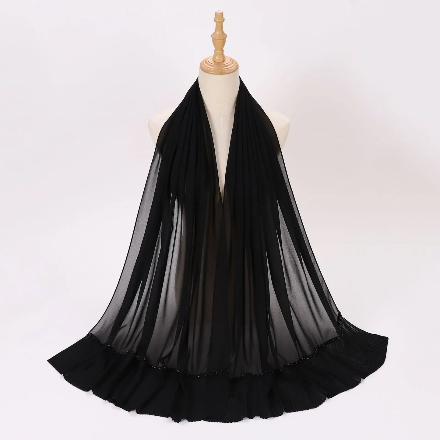 Pleated Chiffon Hijab Ladies Shawl - Palm and Thread