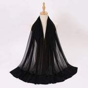 Pleated Chiffon Hijab Ladies Shawl - Palm and Thread