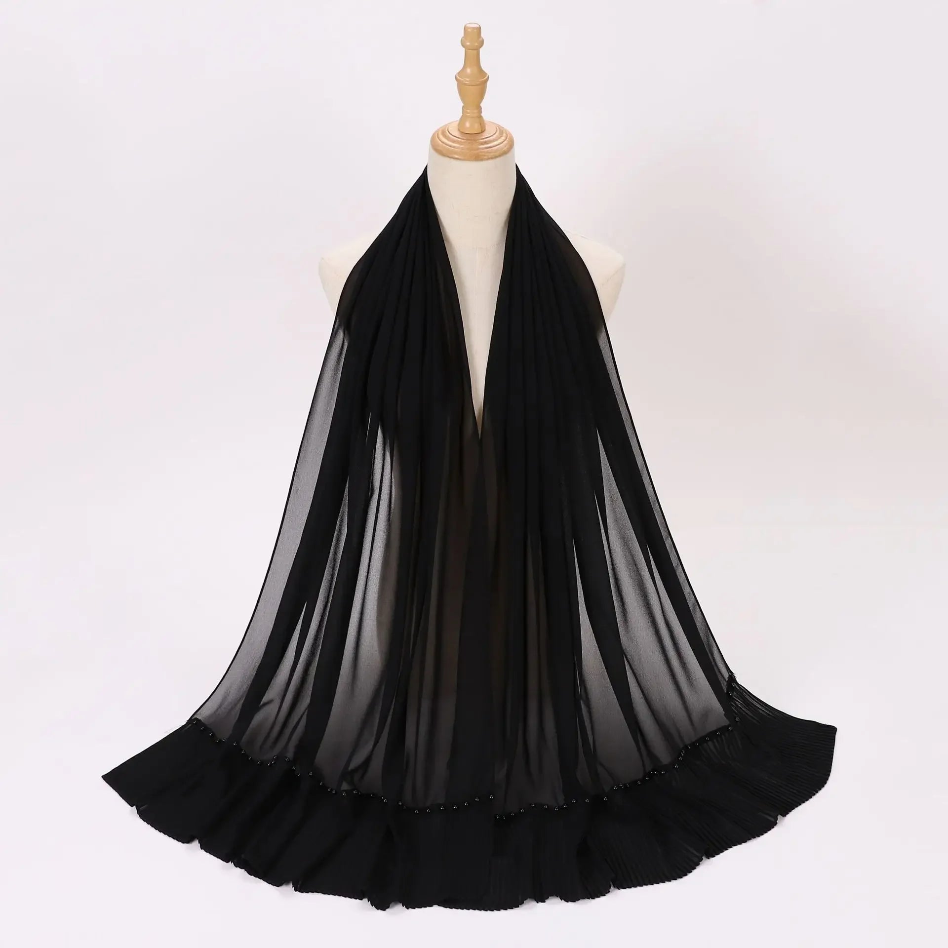 Pleated Chiffon Hijab Ladies Shawl - Palm and Thread
