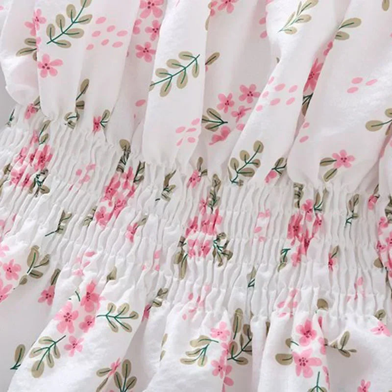 Sweet Broken Flower Slash Neck Blouse - Palm and Thread