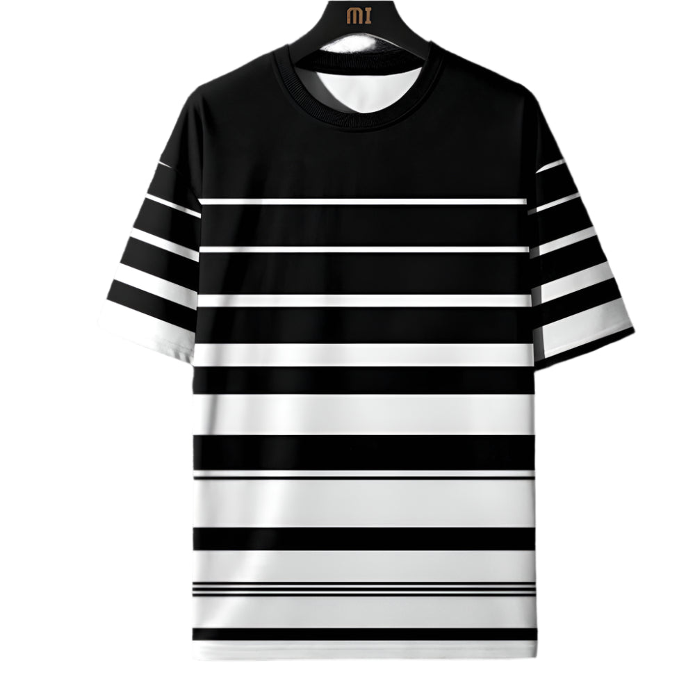 Stripe Print Crew Neck Top - Palm and Thread