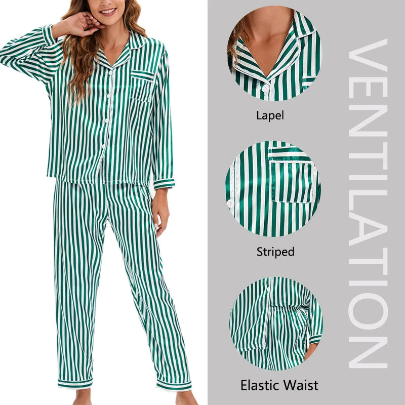 Striped Cardigan Long Sleeve Pajama - Palm and Thread