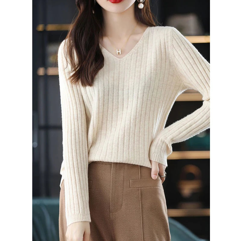 Solid Soft Ribbed Basic Knitted Sweater Top - Palm and Thread