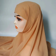 Chiffon Hijab With Underscarf Cap Bonnet Instant - Palm and Thread