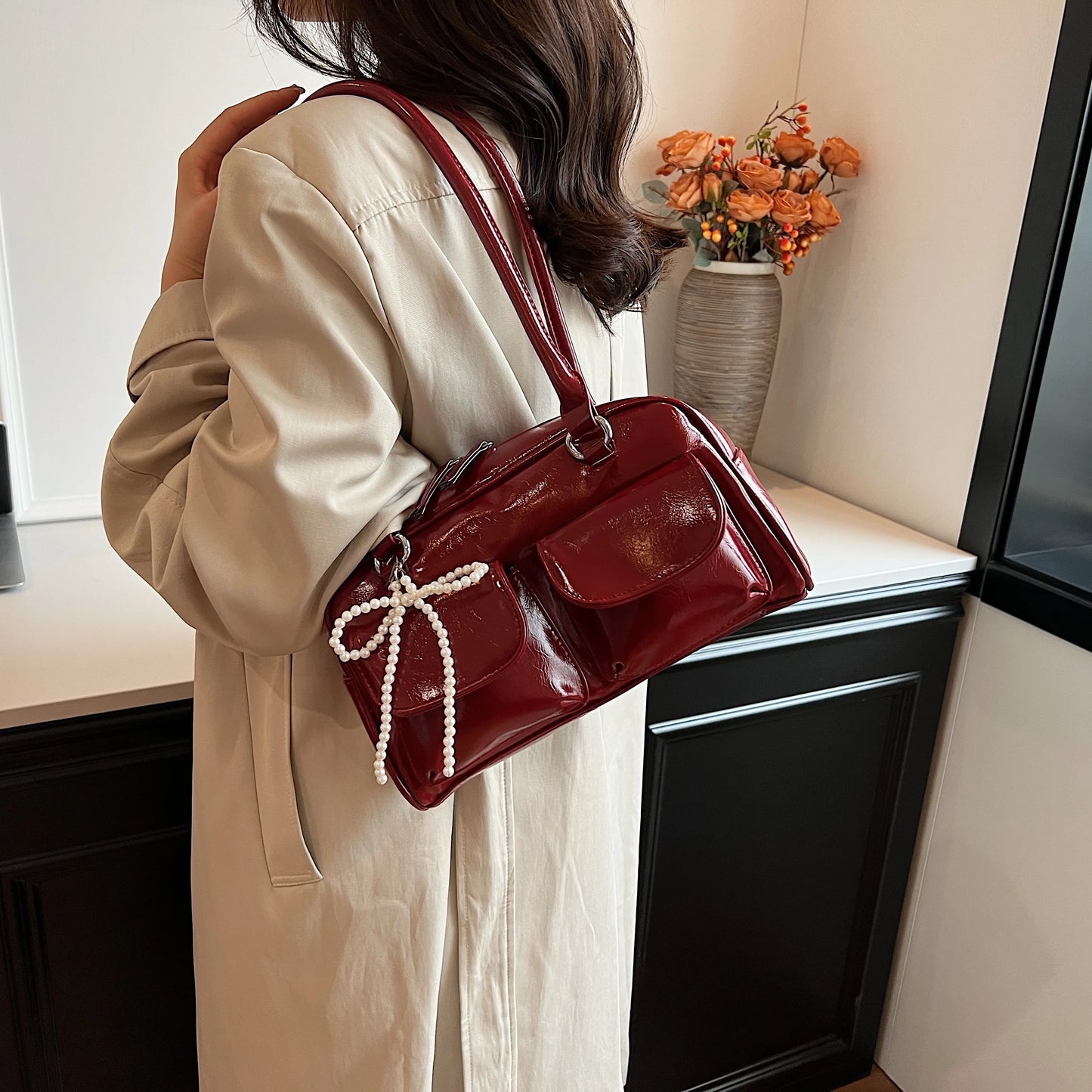 Trendy Bow Underarm Pillow Bag