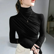 Pleated High Neck Blouse - Palm and Thread
