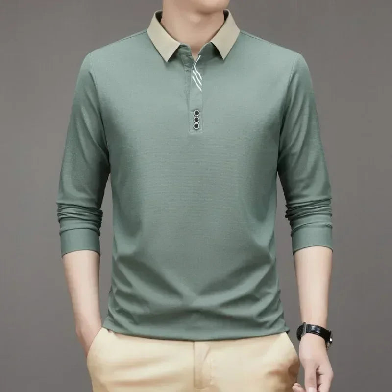 Long Sleeve Turn-down Collar Top - Palm and Thread