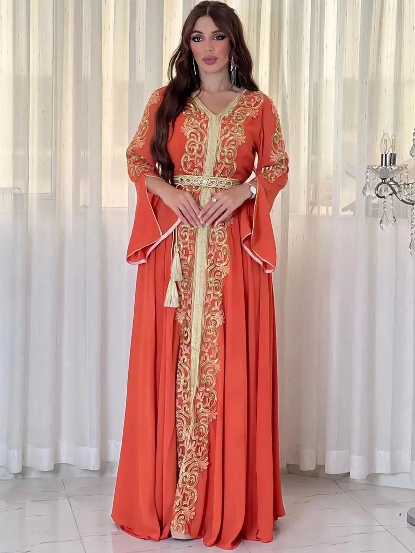 Elegant Embroidered Abaya - Palm and Thread