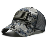 Backed Baseball Cap with American Flag Patch - Palm and Thread