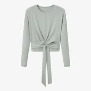Ribbing closed-fit wrap tops + Aline dress - Palm and Thread