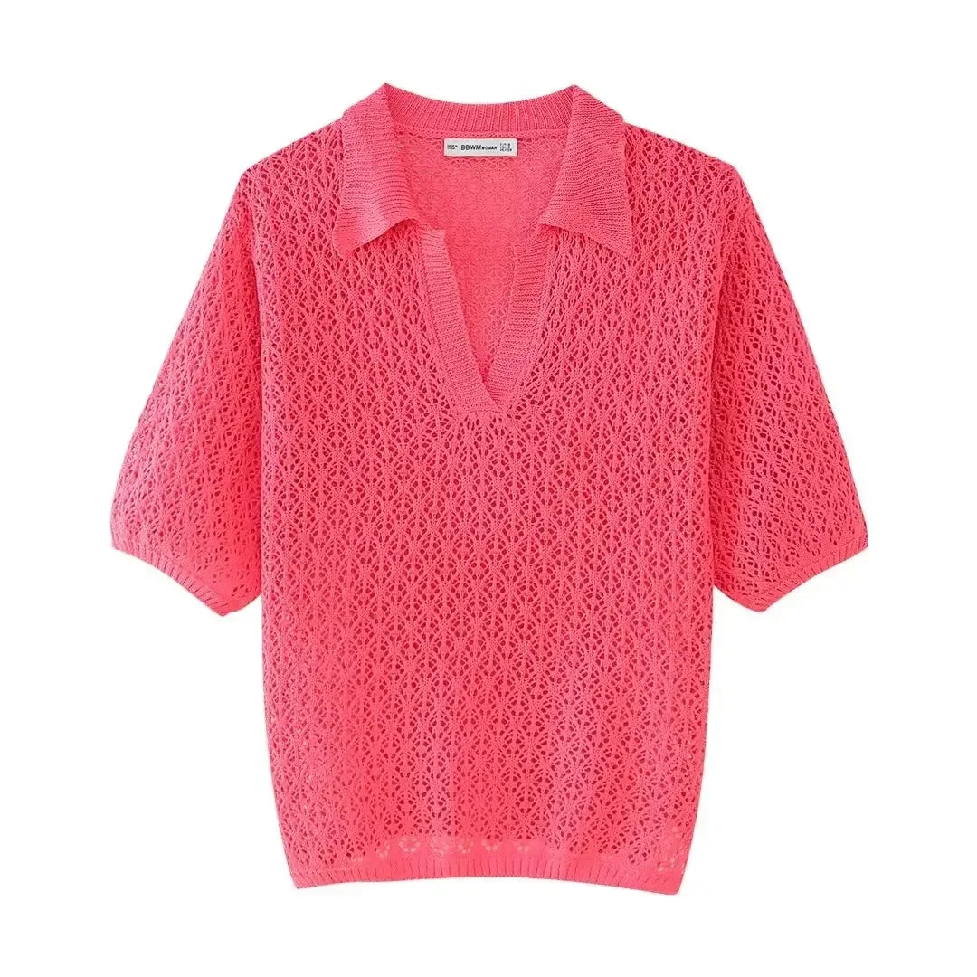 New Jacquard Mesh Loose Top - Palm and Thread