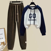 Hooded Print Top Loose Pant Set - Palm and Thread