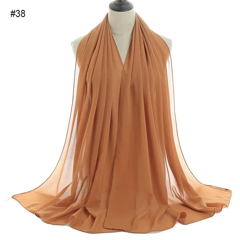 Solid Chiffon Shawl Scarf - Palm and Thread