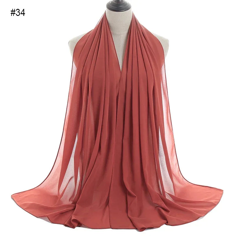 Solid Chiffon Shawl Scarf - Palm and Thread
