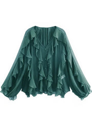 Translucent Ruffles Blouse - Palm and Thread