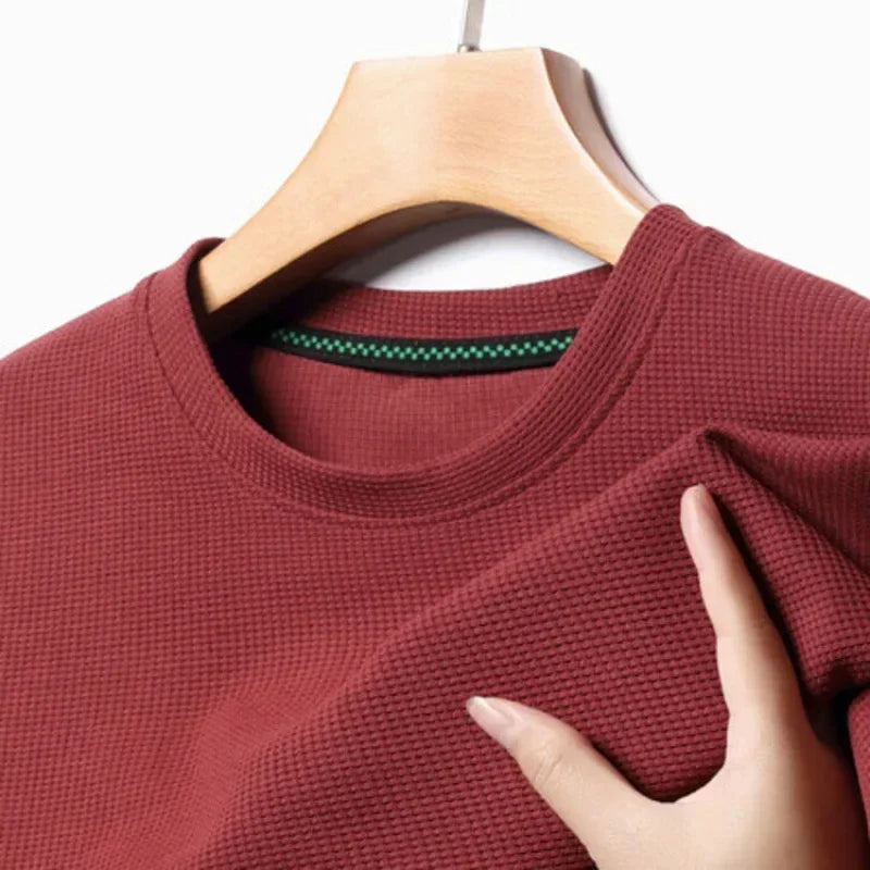 Polo Waffle Solid T-shirt - Palm and Thread