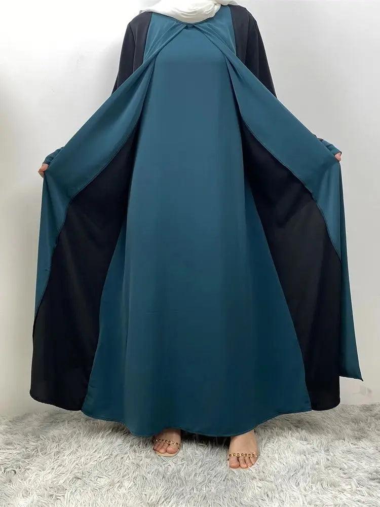 Luxury Splicing Fake Two Pieces Abaya - Palm and Thread