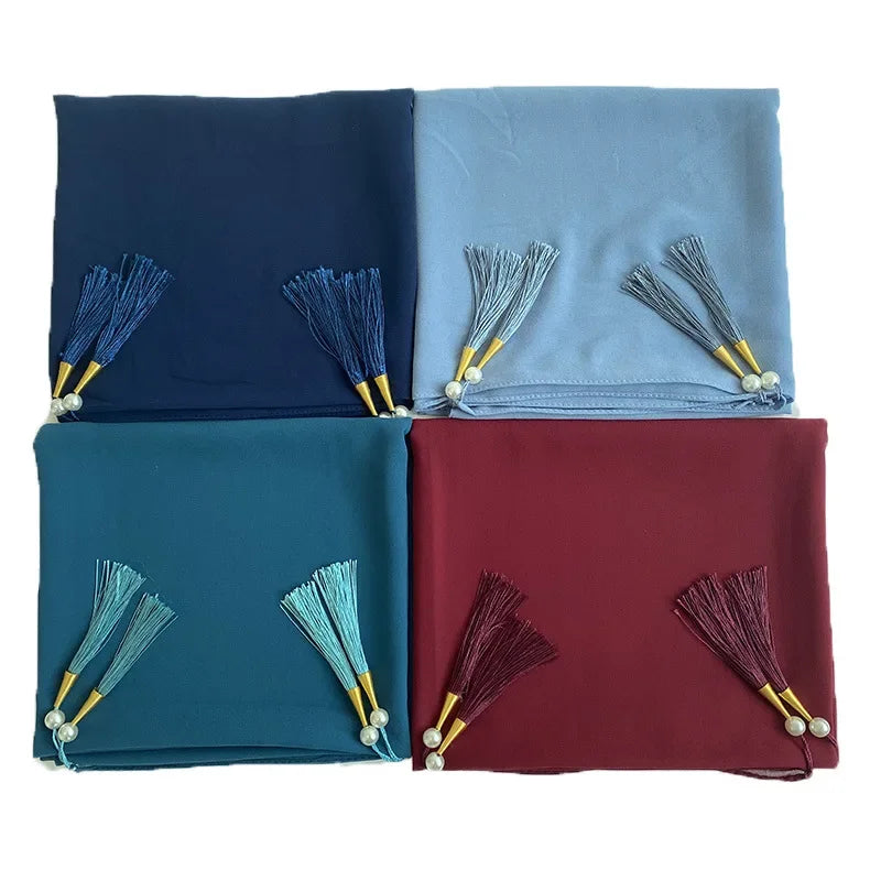 Bubble Chiffon Hijab Solid Color Long shawls - Palm and Thread