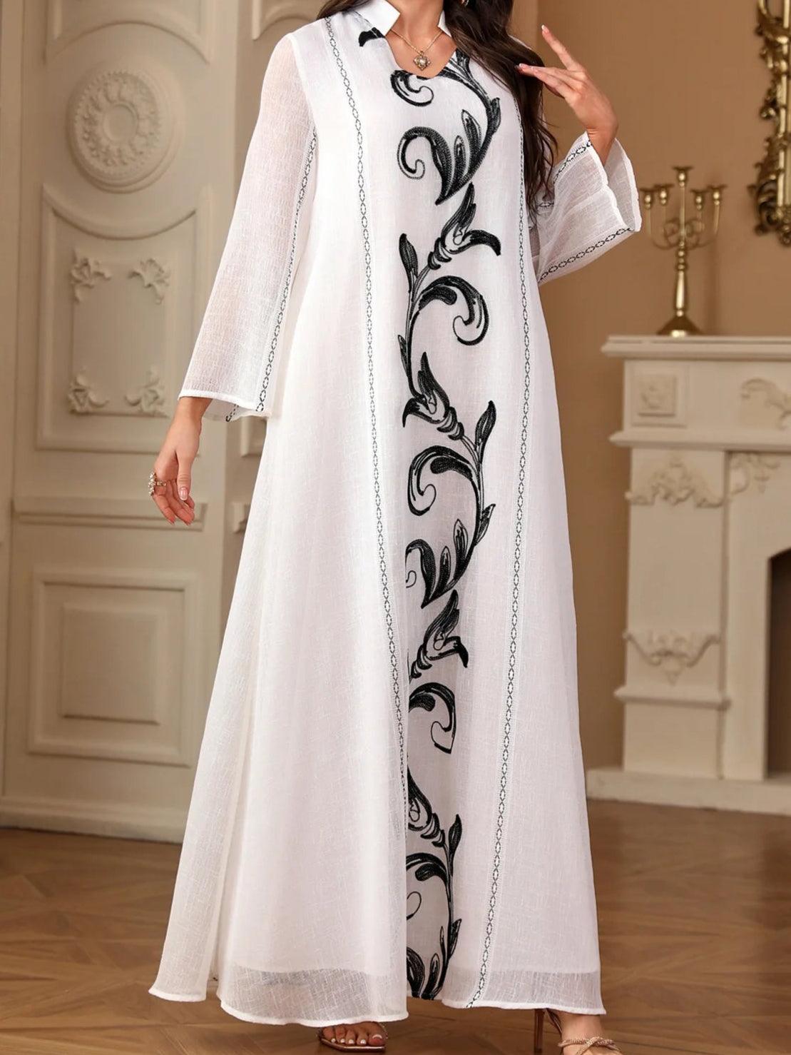 New Embroidery Maxi Abaya Kaftan - Palm and Thread