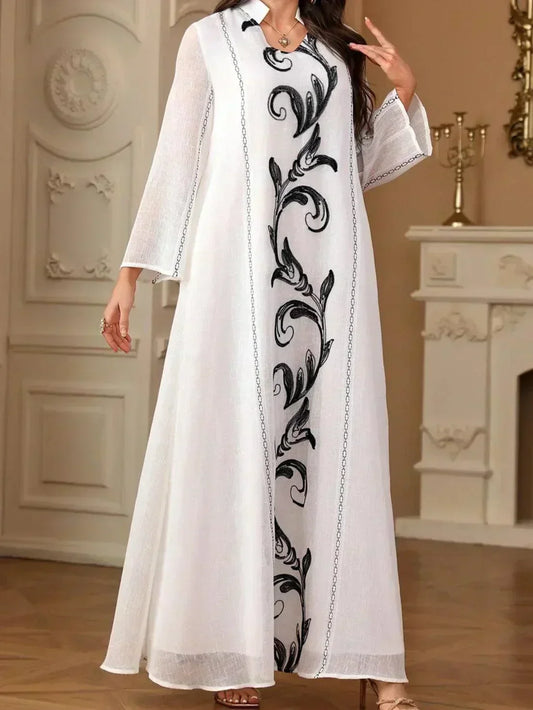 New Embroidery Abaya Kaftan - Palm and Thread