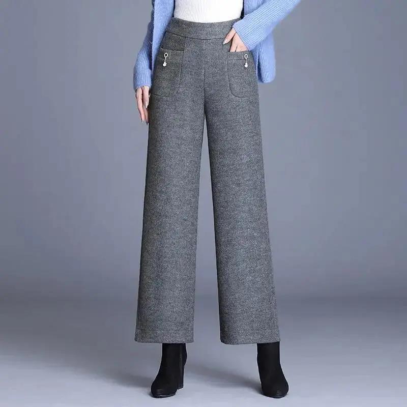 Elegant Thick Woolen Straight Pant - Palm and Thread