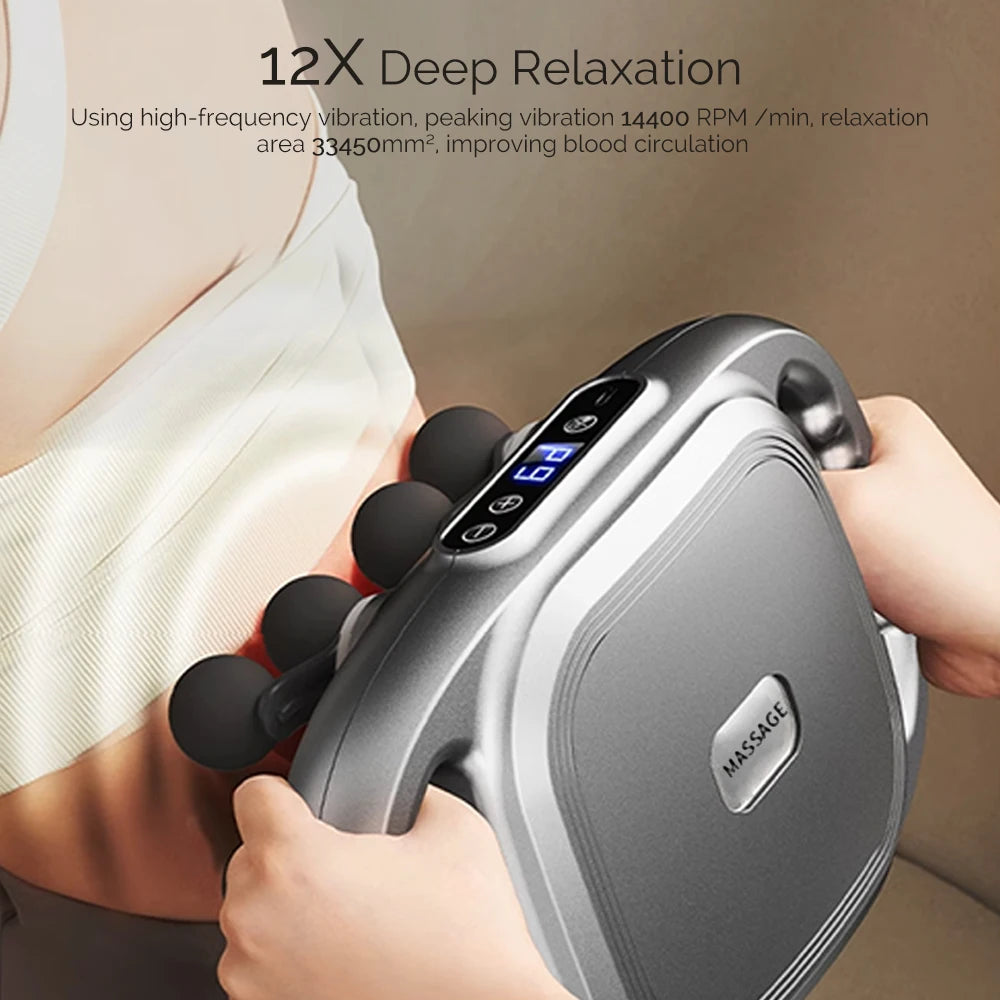 12-Head Fascia Body Massage Gun - Palm and Thread