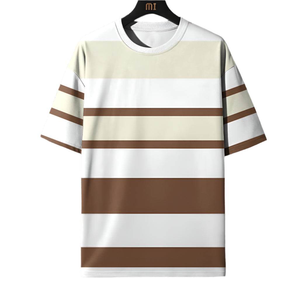 Stripe Print Crew Neck Top - Palm and Thread