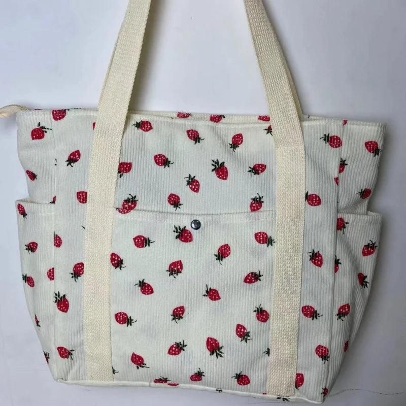 Beautiful Corduroy Strawberry Shoulder Bag - Palm and Thread