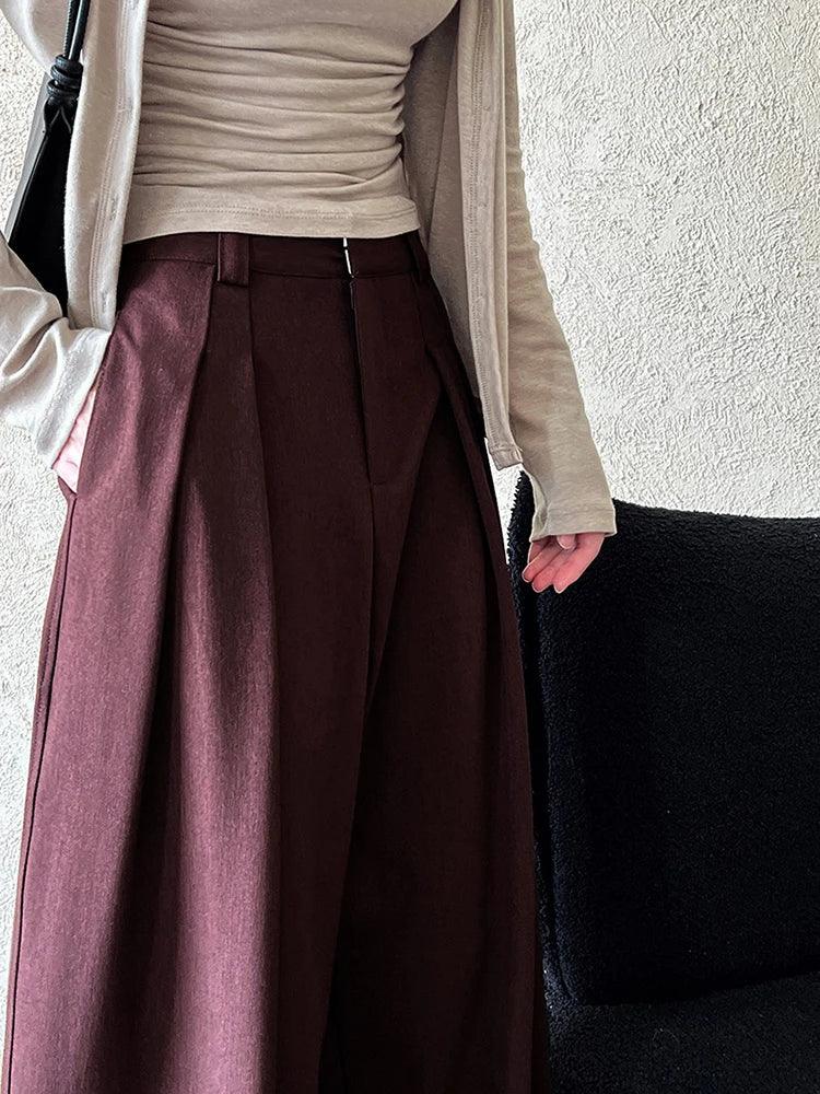 High Waist Pleated Long Wide Leg Elegant Pant - Palm and Thread