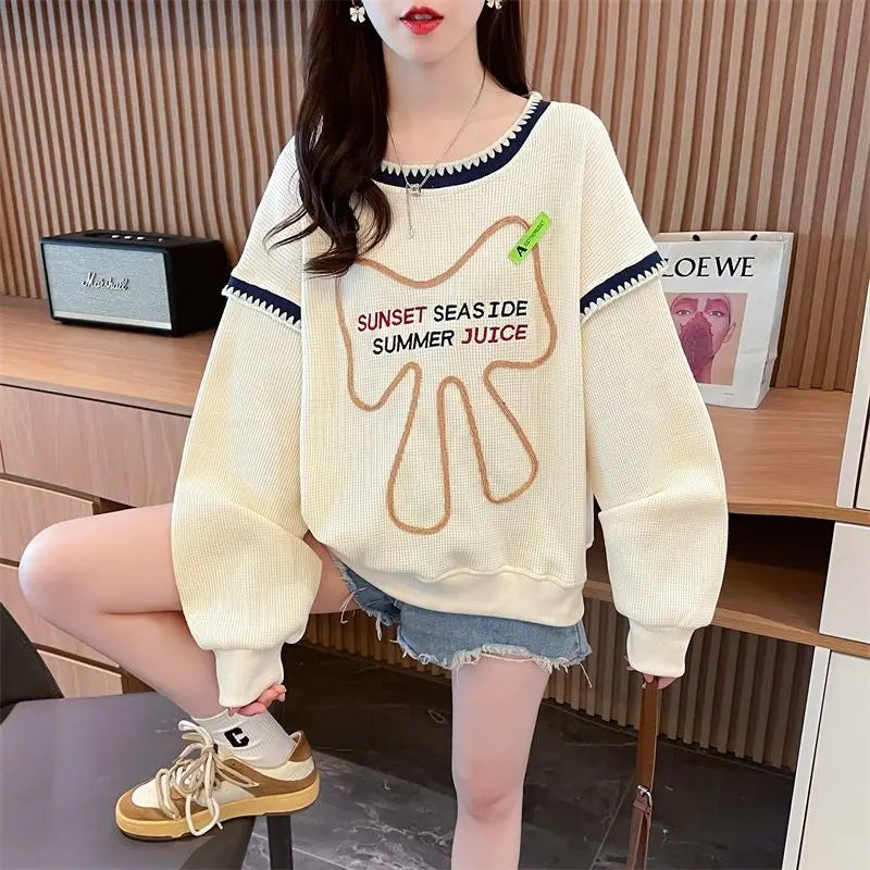 Fashion Letter Embroidery Chic Sweet Kawaii Top - Palm and Thread