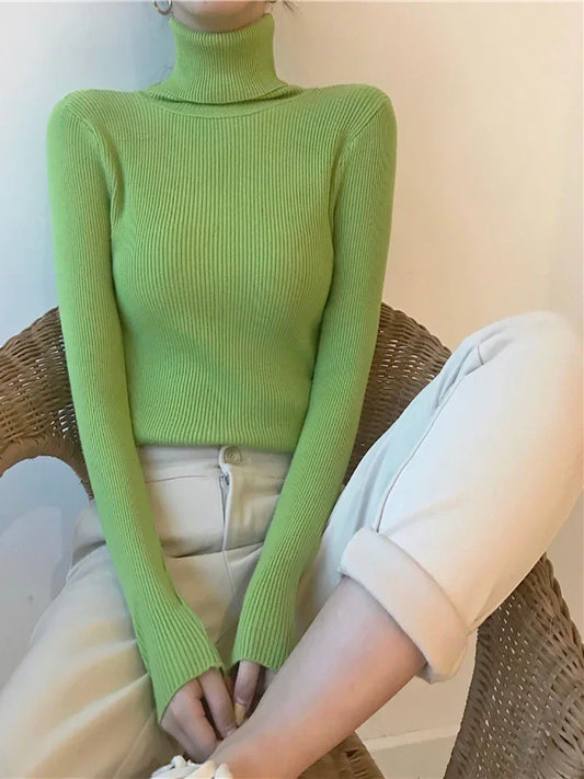 Thick Sweater Knitted Ribbed Pullover - Palm and Thread
