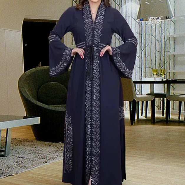 Flared Long Sleeve Loose Maxi Dress Abaya - Palm and Thread