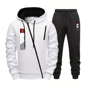 Zipper Hoodie Sweatpants Tracksuit 2pcs Set