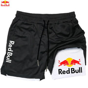Red Bull Newest 2 in 1 Running Training Gym Short - Palm and Thread