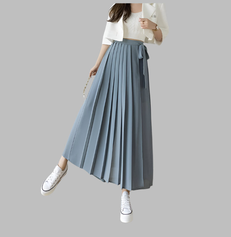 Big Hem Skirt Trousers Pleated Chiffon Pant - Palm and Thread