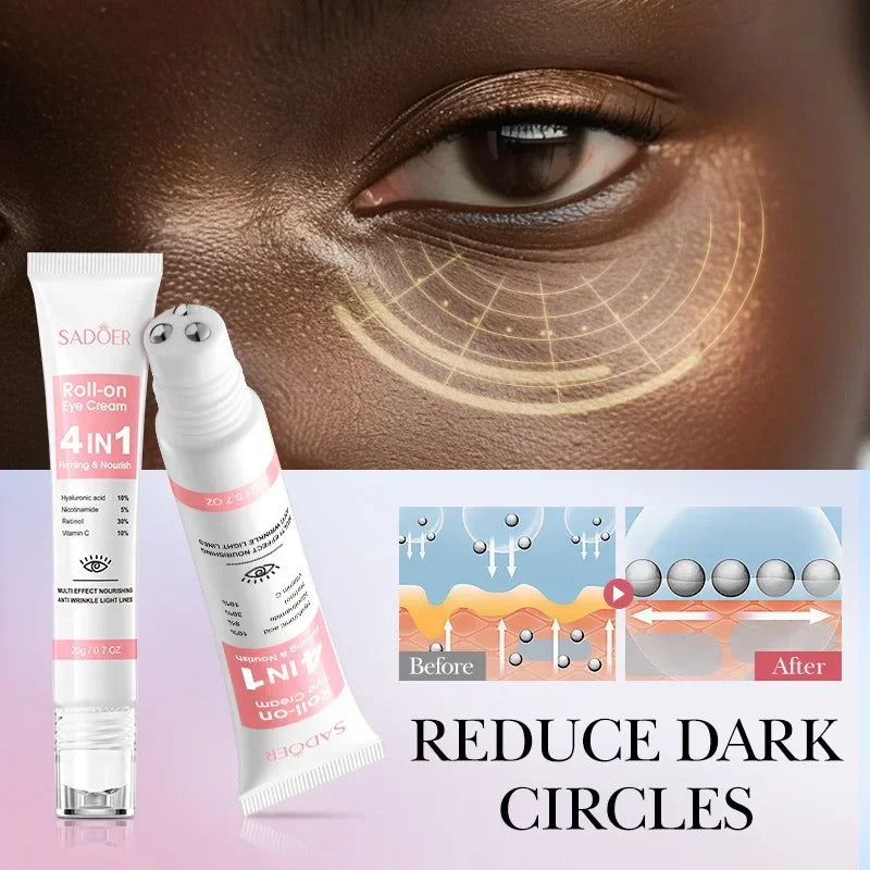 4in1 Roll-on Moisturizing Eye Anti Dark Circles Cream - Palm and Thread