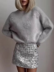 Luxury Embroidery Print Knitted Pullover - Palm and Thread