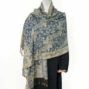 Fashion Paisley Kashmiri Imitated Pashmina Tassel Scarf - Palm and Thread