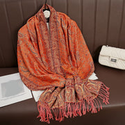 Tassel Design Paisley Jacquard Pashmina - Palm and Thread