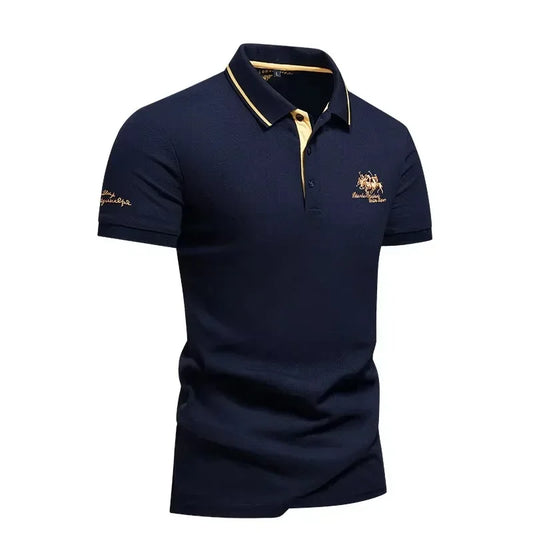 Short Sleeve Embroidered Polo T-Shirt - Palm and Thread