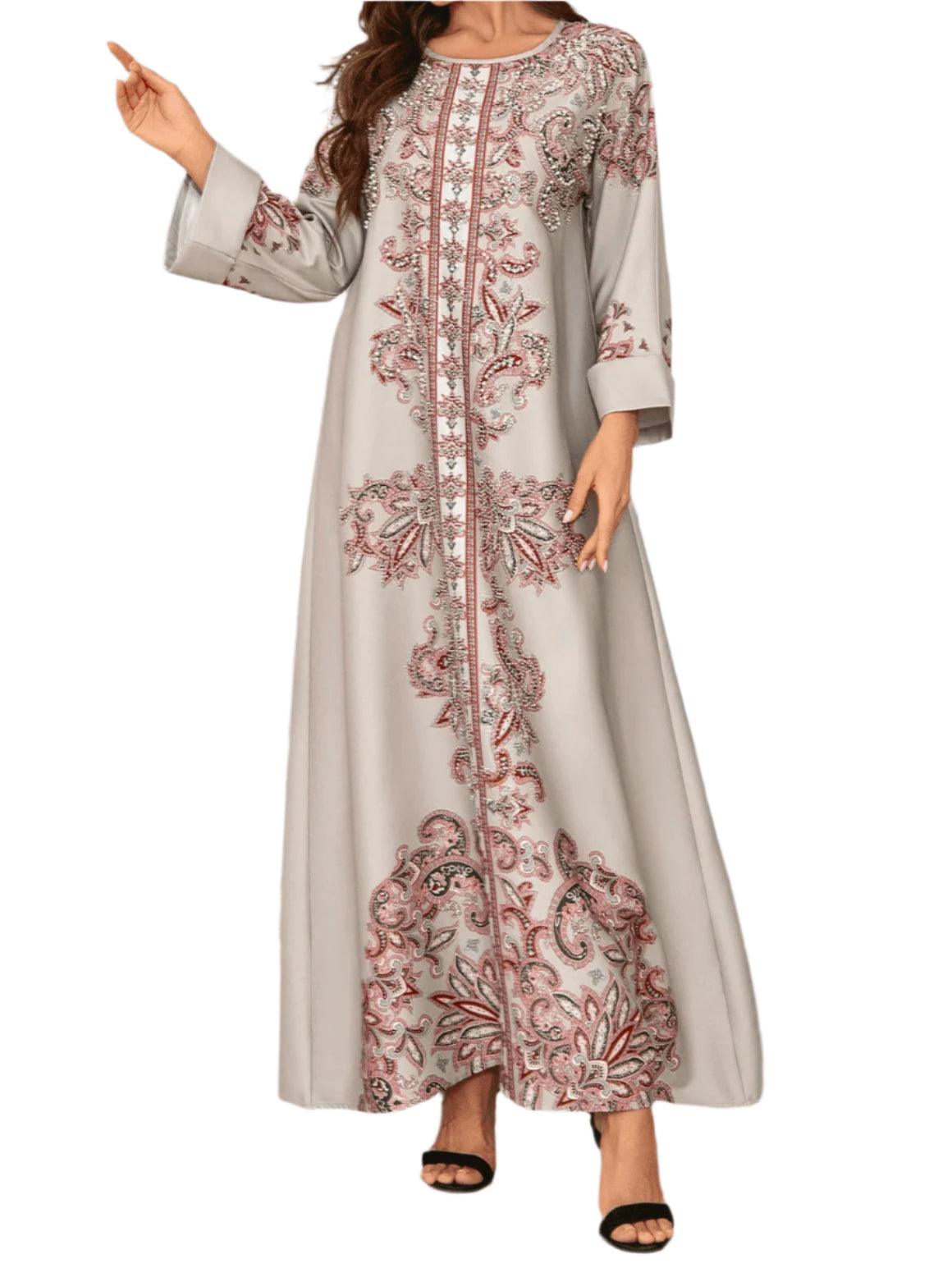 Abaya Long Dress Print Kaftan - Palm and Thread