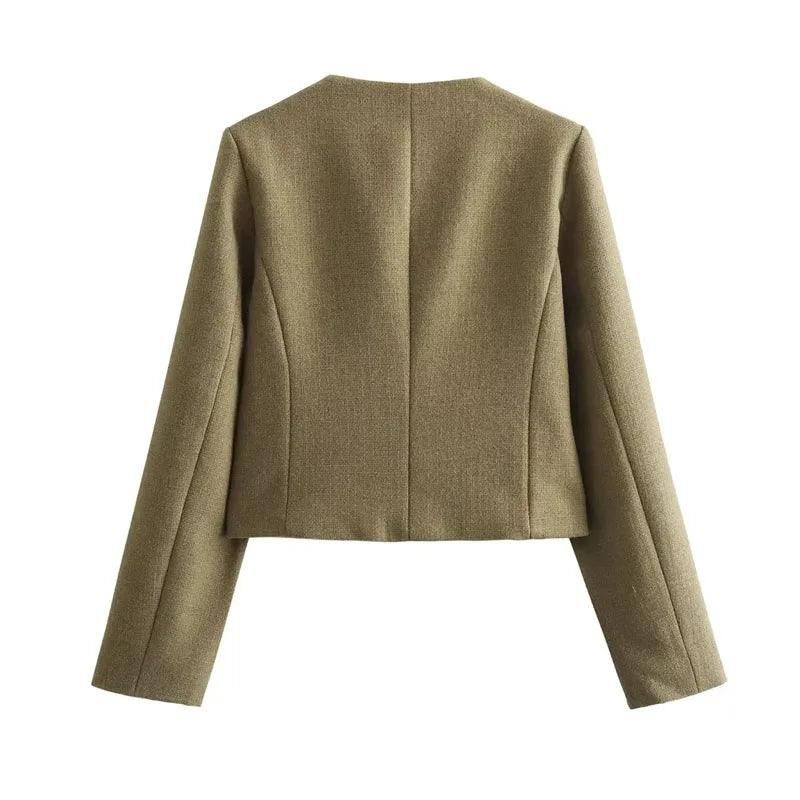 Long Sleeve Cropped Jacket Coat - Palm and Thread