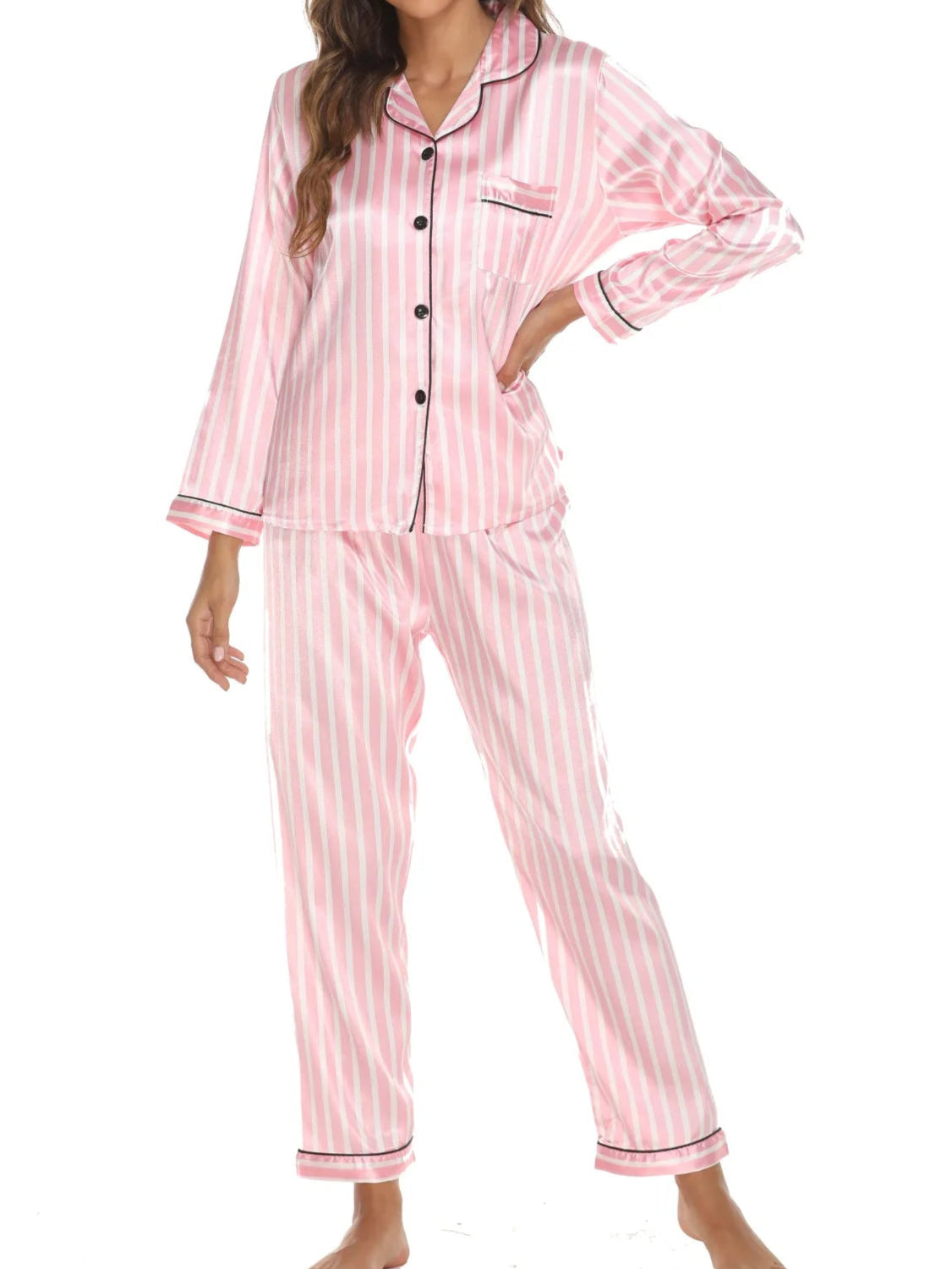 Striped Cardigan Long Sleeve Pajama - Palm and Thread