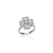 Spinner Zircon Heart Four Leaf Clover Ring - Palm and Thread