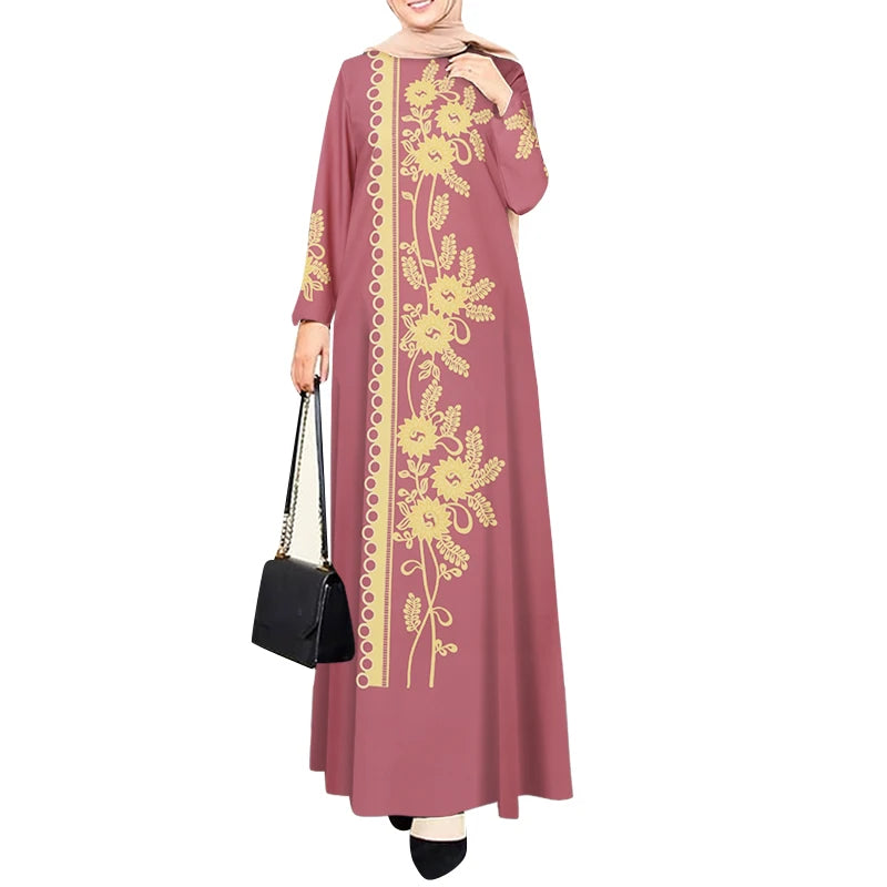 Vintage Floral Printed Abaya - Palm and Thread