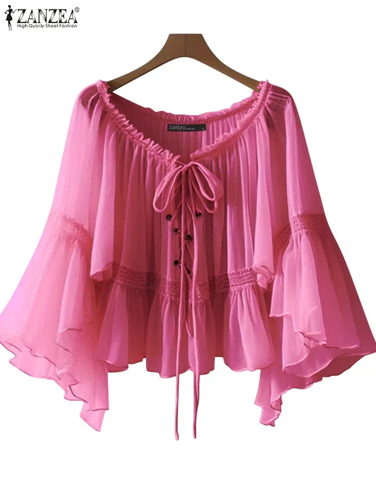 Vintage Chiffon Blouse - Palm and Thread