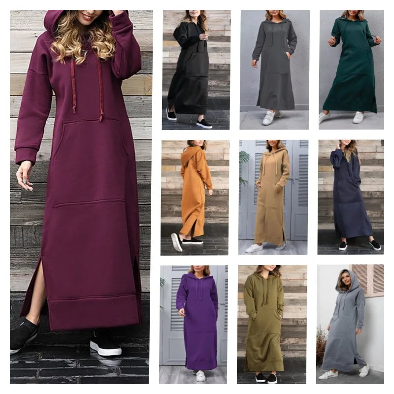 Hooded Big Pocket Abaya - Palm and Thread