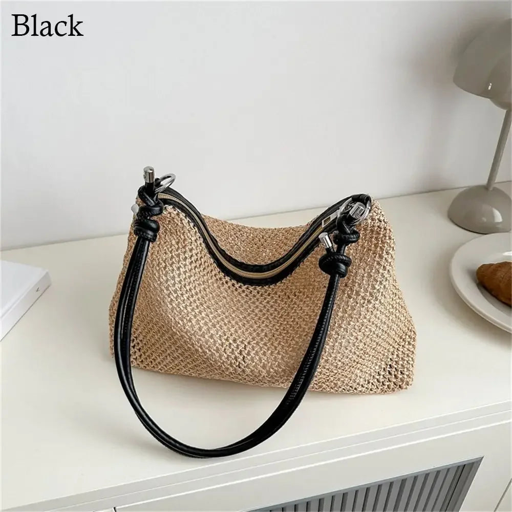 Handmade Braid Straw Beach Shoulder Bag - Palm and Thread