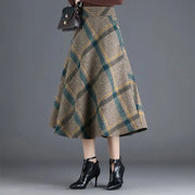 Vintage Plaid Print Woolen Skirt - Palm and Thread